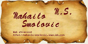 Mahailo Smolović vizit kartica